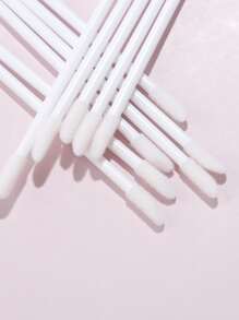 50 支/包 柔软迷你清洁棉签 睫毛清洁棒 化妆唇彩棒 - 白色 - 查看 4