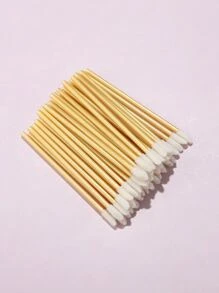 50pcs Soft Mini Portable Cleaning Swabs Eyelash Cleaner Makeup Lip Brushes - Gold - View 2