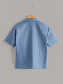 SHEIN 男孩字母和花卉圖案襯衫