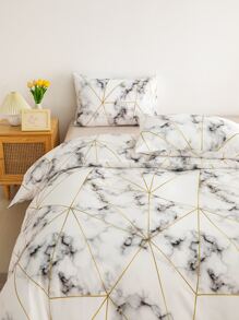 大理石圖案羽絨被套套裝不附帶內芯 - 彩色 - 查看 8