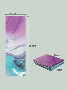Foldable Graphic Yoga Mat - Multicolor - View 3