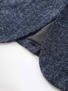 CLOUDSTYLE Men Notched Collar Single Button Blazer - Navy Blue - View 5