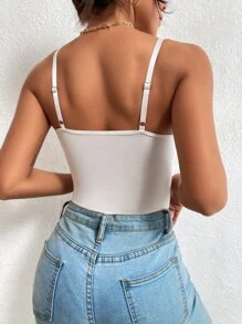 SHEIN Allurite بدلة جسم بحمالات باللانتيه والتول المتباين للاحتفالات العطلة