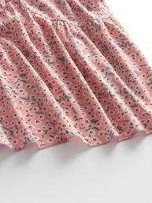 Flirla Blusa con estampado floral de manga mariposa - Rosa - Ver 5