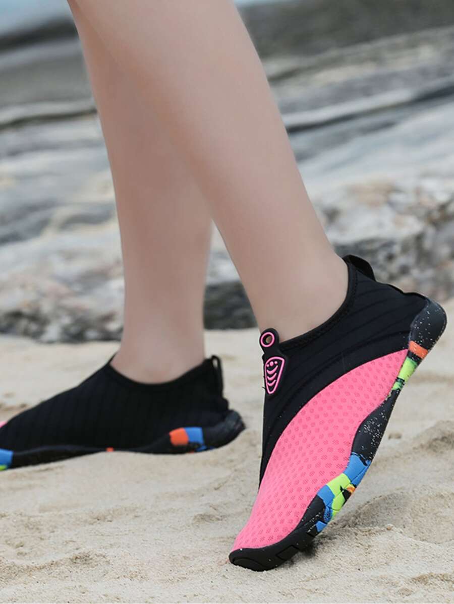 Two Tone Slip On Creek Shoes - Pink - View 1