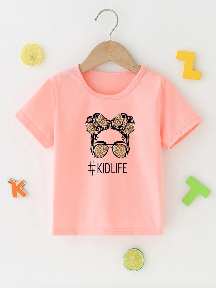 Toddler Girls 1pc Letter & Figure Graphic Tee - Baby Pink - View 1