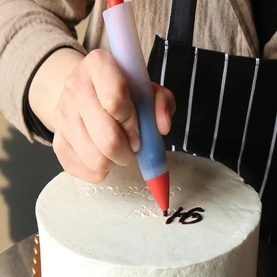 1 cái Silicone Thực Phẩm Bút Viết & 4 Đường Ống Vòi Phun, Sô Cô La Công Cụ Trang Trí, Khuôn Làm Bánh, Cookie Icing Piping Pastry Vòi Phun, Dụng Cụ Nướng Bánh Cho Bánh