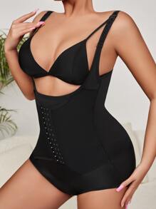 SHEIN Body fajas unicolor sin sujetador - Negro - Ver 1