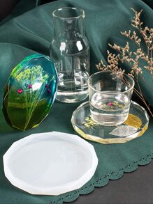 1pc DIY Coaster Silicone Mold - White - View 1