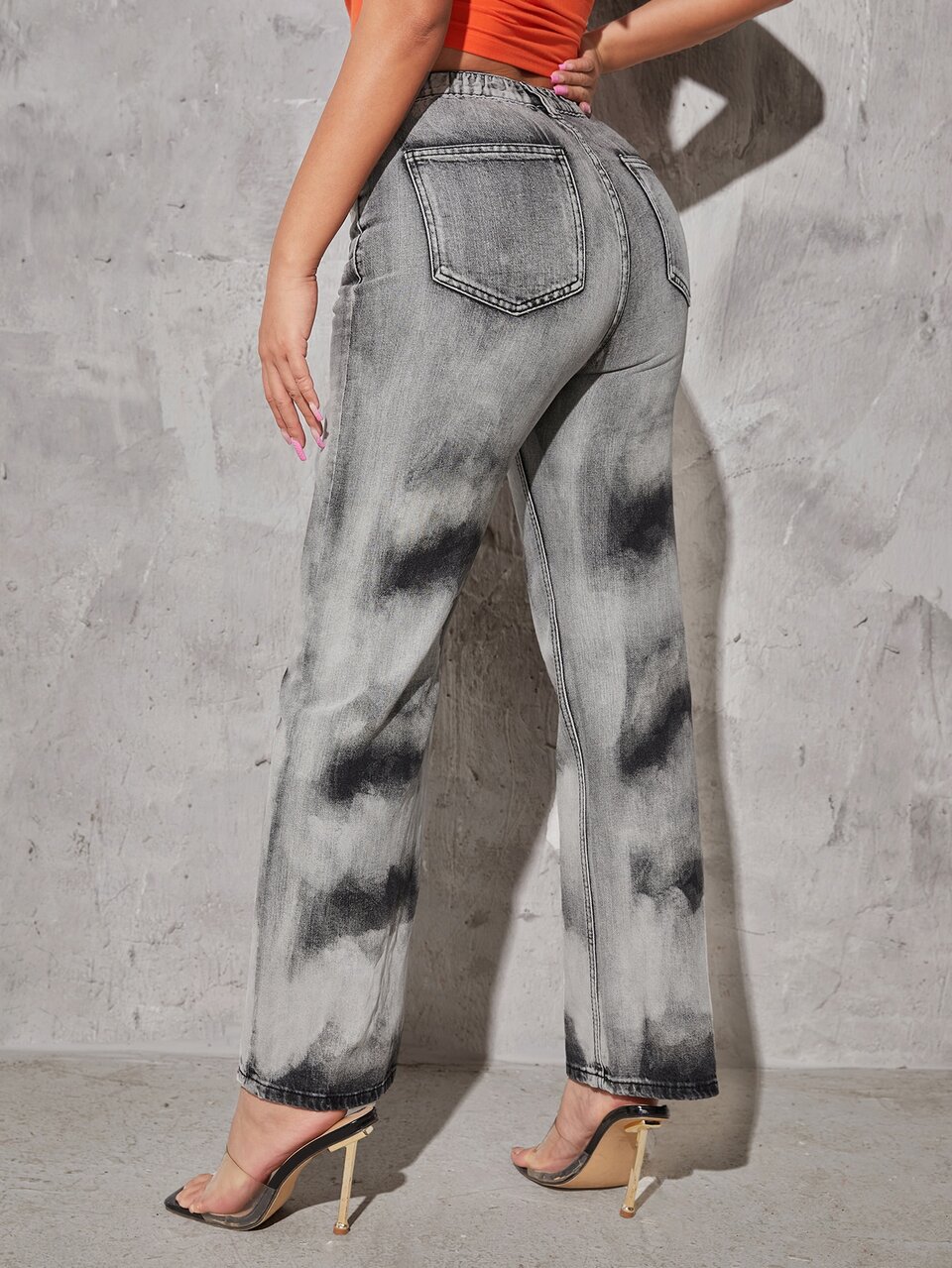 High Waist Straight Leg Jeans