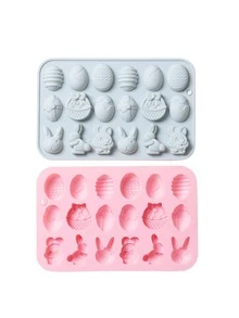 1 peça molde de silicone de design de coelho de páscoa de cor aleatória - Multicolorido - Ver 3