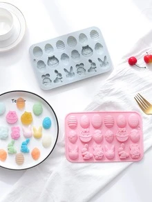 1 peça molde de silicone de design de coelho de páscoa de cor aleatória - Multicolorido - Ver 4