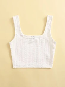 Muchica Textured Knit Tank Top - White - View 3