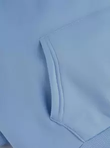 INAWLY Solid Kangaroo Pocket Thermal Lined Hoodie,Long Sleeve Tops