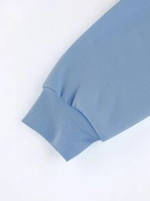 INAWLY Solid Kangaroo Pocket Thermal Lined Hoodie,Long Sleeve Tops