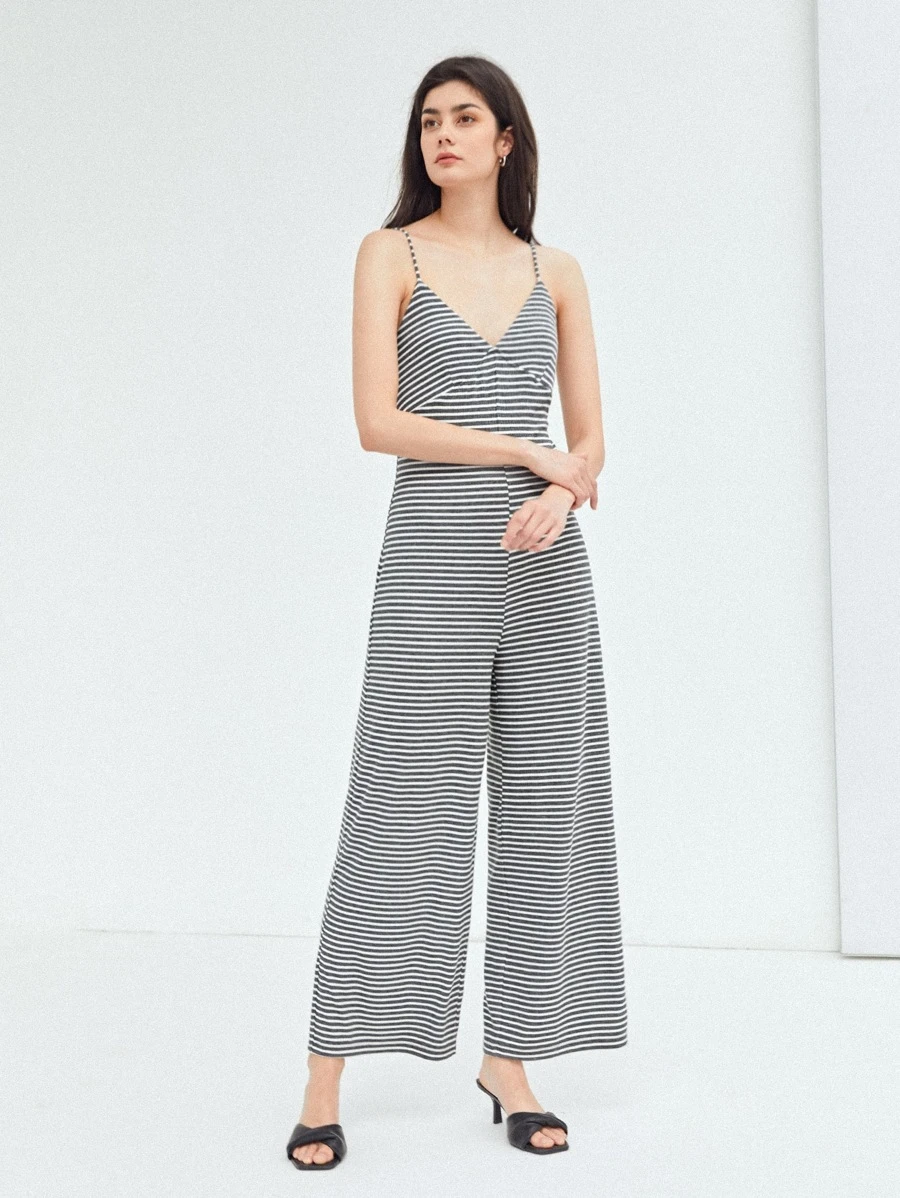 SHEIN Unity Áo liền quần nữ Sọc Giải trí - Nhiều màu - Xem 1