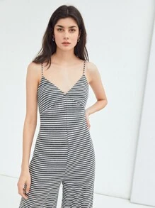 SHEIN Unity Áo liền quần nữ Sọc Giải trí - Nhiều màu - Xem 3