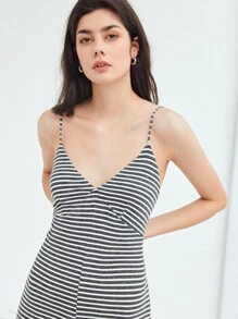 SHEIN Unity Áo liền quần nữ Sọc Giải trí - Nhiều màu - Xem 4