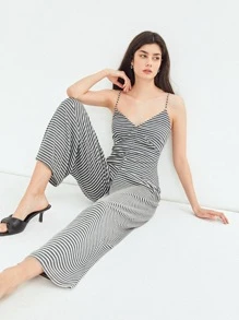 SHEIN Unity Áo liền quần nữ Sọc Giải trí - Nhiều màu - Xem 9