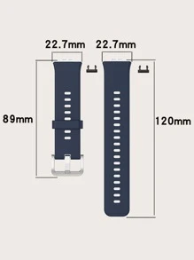 1条男女通用午夜蓝纯色硅胶智能手表表带，附带表带更换工具，兼容华为Watch Fit - 藏蓝色 - 查看 7
