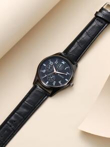 MIXIOU Men Triple Dial Quartz Watch - Black - View 3