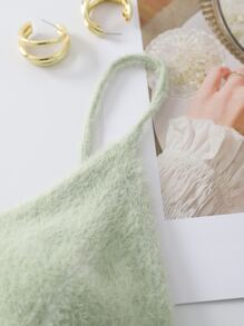 INAWLY Áo dệt kim nữ màu trơn Giải trí - Màu xanh Bạc hà - Xem 3