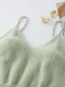 INAWLY Áo dệt kim nữ màu trơn Giải trí - Màu xanh Bạc hà - Xem 4