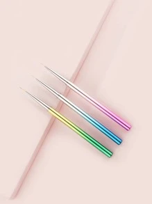 指甲繪圖筆套裝,3入組漸層手柄美甲筆刷,指甲設計刷,繪畫繪畫襯墊指甲工具,適用於家庭使用和專業美甲沙龍 - 彩色 - 查看 1