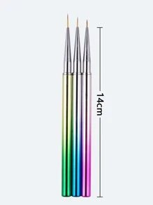 指甲繪圖筆套裝,3入組漸層手柄美甲筆刷,指甲設計刷,繪畫繪畫襯墊指甲工具,適用於家庭使用和專業美甲沙龍 - 彩色 - 查看 4