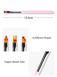 Nghệ thuật làm Móng Bộ bàn chải , 8pcs Nghệ thuật làm Móng Bức tranh Bộ dụng cụ Bàn chải , Hoa Bút vẽ Gel Sơn móng tay Bức tranh Bàn chải Nghệ thuật làm Móng Bút mực Bộ dụng cụ Làm móng tay Nghệ thuật Đánh bóng Bút Công cụ , Đối với Nhà  Sử dụng Và Làm móng chuyên nghiệp Salon - Hồng - Xem 7