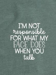 INAWLY Slogan Graphic Tee I'M NOT Responsible FOR WHAT MY FACE DOES WHEN YOU Talk Graphic Tees Women Tops