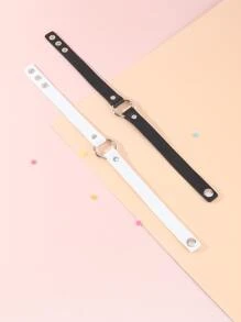 2入組簡約PU頸鍊 - 彩色 - 查看 2