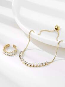 Khối Zirconia  Trang trí Vòng tay & Vòng cửa tay áo - Vàng - Xem 2