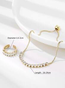 Khối Zirconia  Trang trí Vòng tay & Vòng cửa tay áo - Vàng - Xem 3