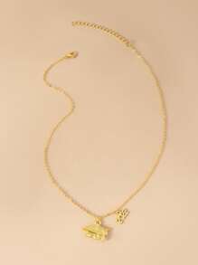 畢業帽子墜飾項鍊 - 金黃色 - 查看 2