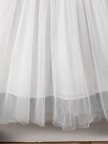 小女童印花荷葉邊網紗覆蓋連衣裙 - 彩色 - 查看 3