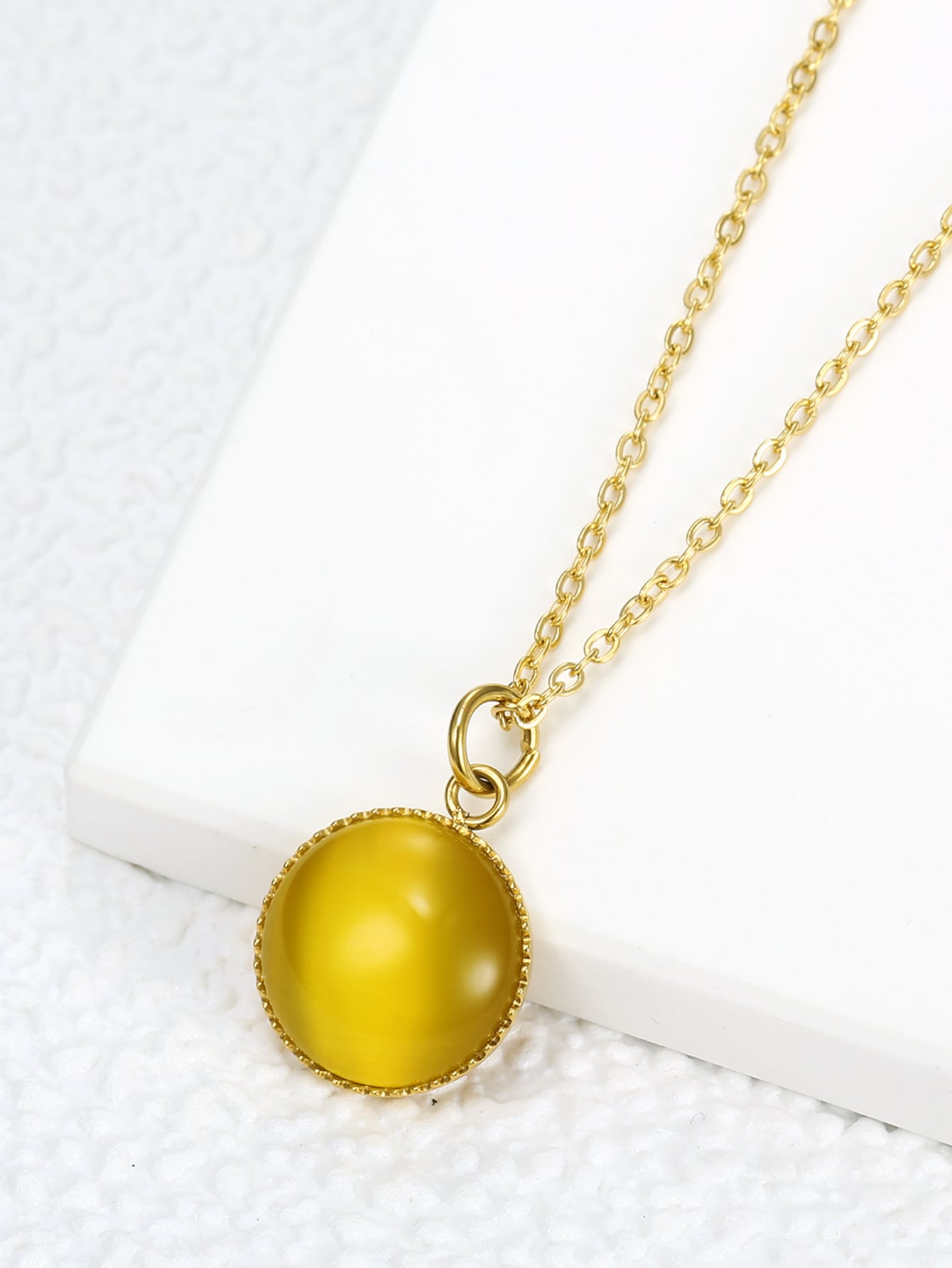 18K Gold Plated Round Charm Necklace 