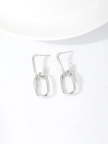 鏈條耳墜 - 銀色 - 查看 2