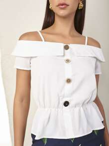 Women Blouses - 白色 - 查看 5