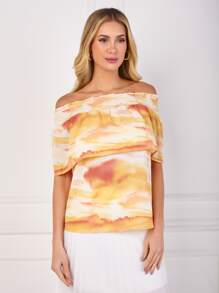 Women Blouses - 橘色 - 查看 3