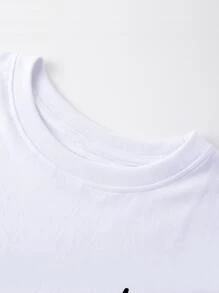 SHEIN Essnce 心形印花 T 恤 图案 T 恤 女式上衣