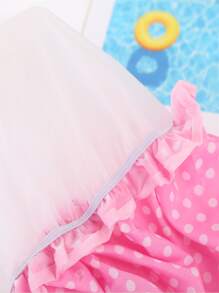 3pcs/Set Waterproof Double Layer Polka Dot Butterfly Shower Cap, Fashion Printed Bathing Cap