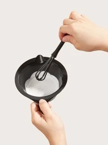 美髮店染髮劑攪拌碗攪拌器染髮碗刻度碗手柄碗染髮工具套裝兩件套黑色