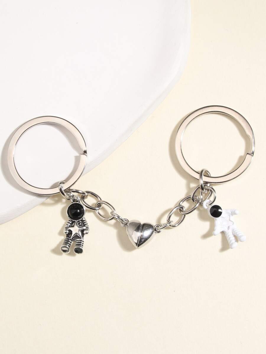 2pcs Magnetic Astronaut Charm Keychain - Multicolor - View 1