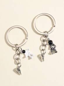 2pcs Magnetic Astronaut Charm Keychain - Multicolor - View 2