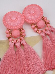 流蘇耳墜 - 粉色 - 查看 3