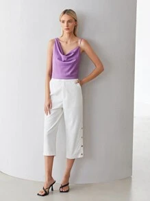 MOTF PREMIUM VISCOSE CAPRIS SUIT TROUSERS - White - View 2