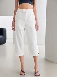 MOTF PREMIUM VISCOSE CAPRIS SUIT TROUSERS - White - View 5