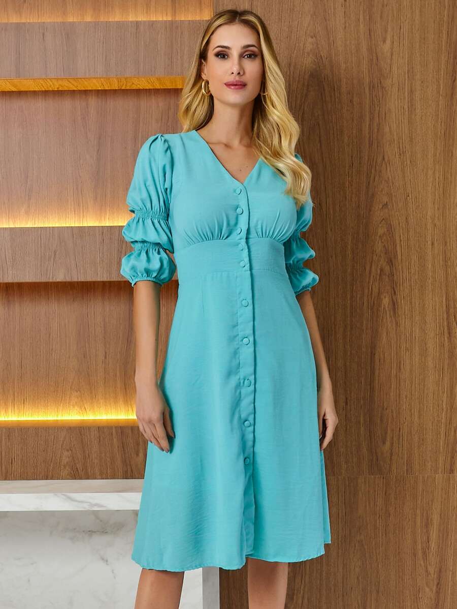 Women Dresses - Màu xanh lam - Xem 1