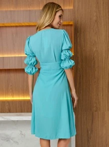 Women Dresses - Màu xanh lam - Xem 2